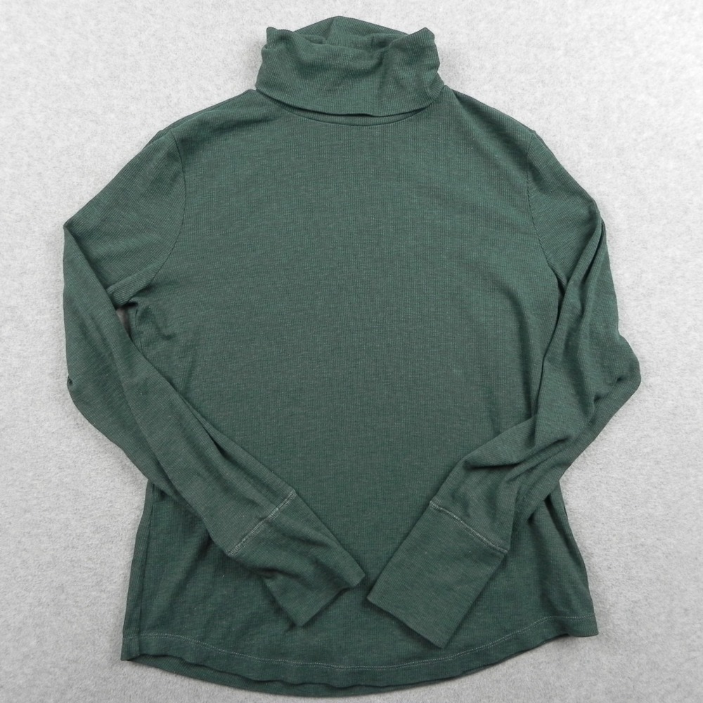 Gap Sweater Womens Medium Pullover Rib Knit Turtleneck Casual Green Long Sleeve